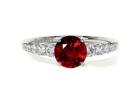 0.37cttw. Natural Diamond Ruby Stone Ring