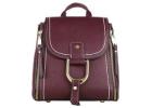 Regular Size Branded Maroon and Beige Backpack for Women—Stylish Shoulder Bag