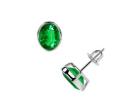 Buy Emerald Oval Bezel Set Cut Earrings Online