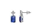 Certified Emerald Cut Sapphire Stud Earrings