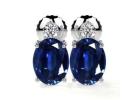 Sapphire Earrings in Semi Transparent Centerstone