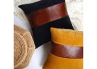 Boho Eclectica: Authentic Leather Cushion Collection