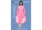 Hand Embroidered Lucknowi Chikan Georgette Baby Pink Frock Kurti with Resham Work