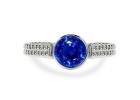 Dazzling Blue Sapphire Round Bezel Set Rope Engagement Rings