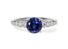 Natural Blue Sapphire Engagement Rings in AAAA Grade